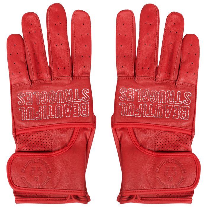Leather Gloves Red