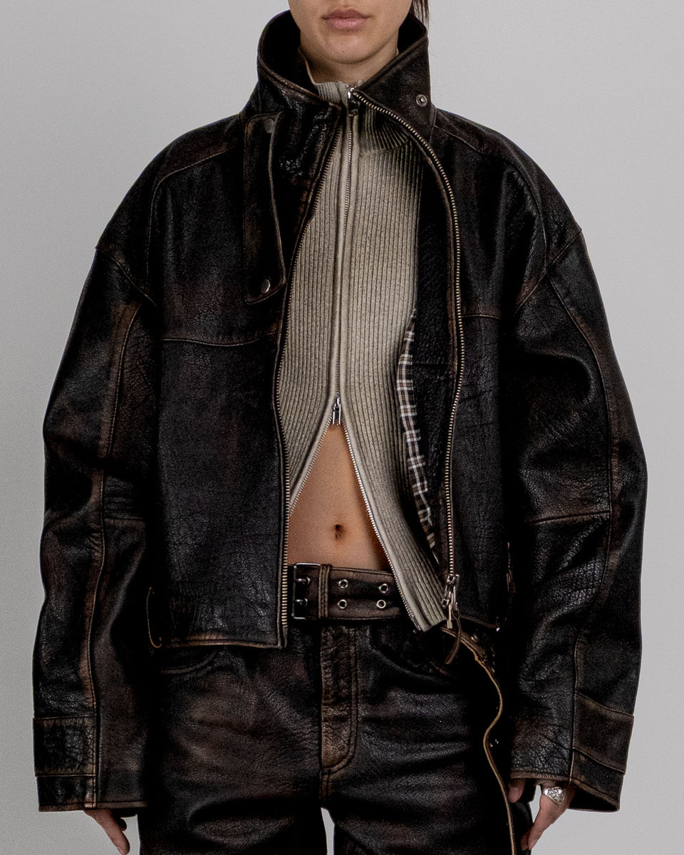 A Boxy Leather Jacket