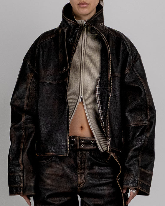 A Boxy Leather Jacket