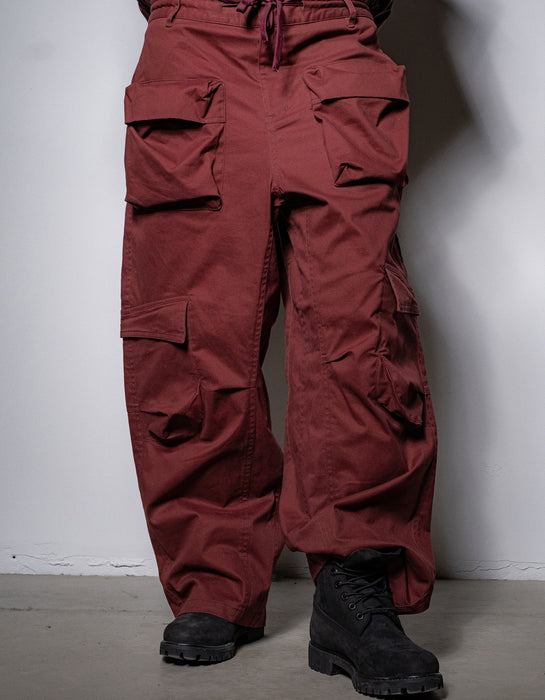 Nylon Cargo Pants Bordeaux