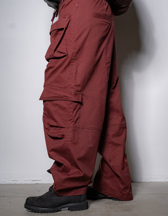 Nylon Cargo Pants Bordeaux