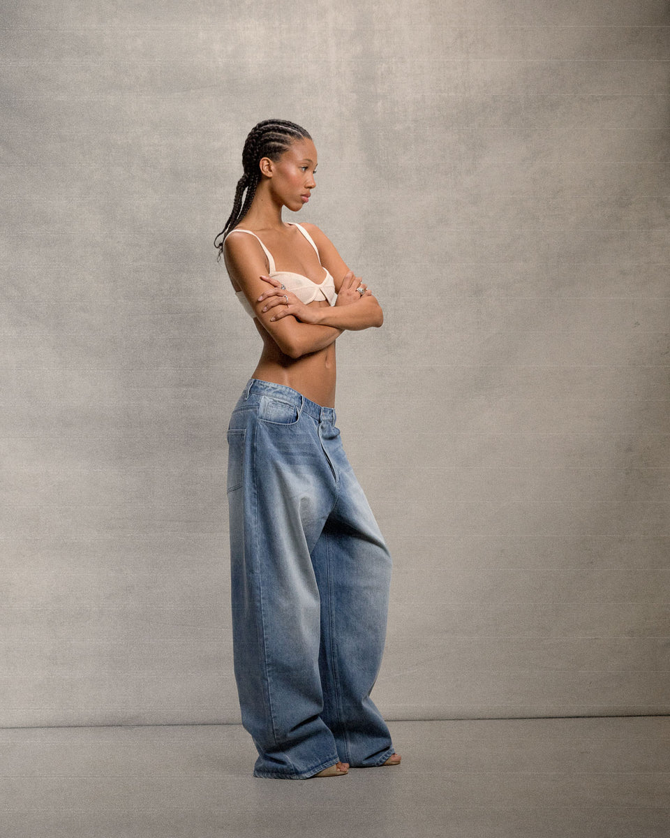 Wide Leg Denim Blue