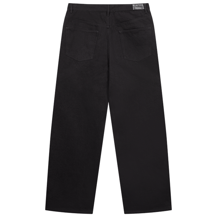 Wide Leg Denim Black