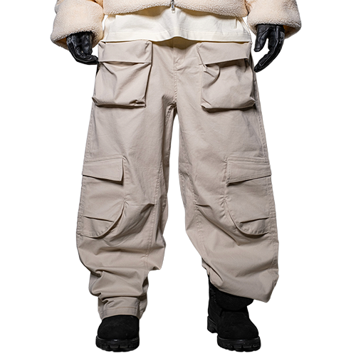Nylon Cargo Pants Beige