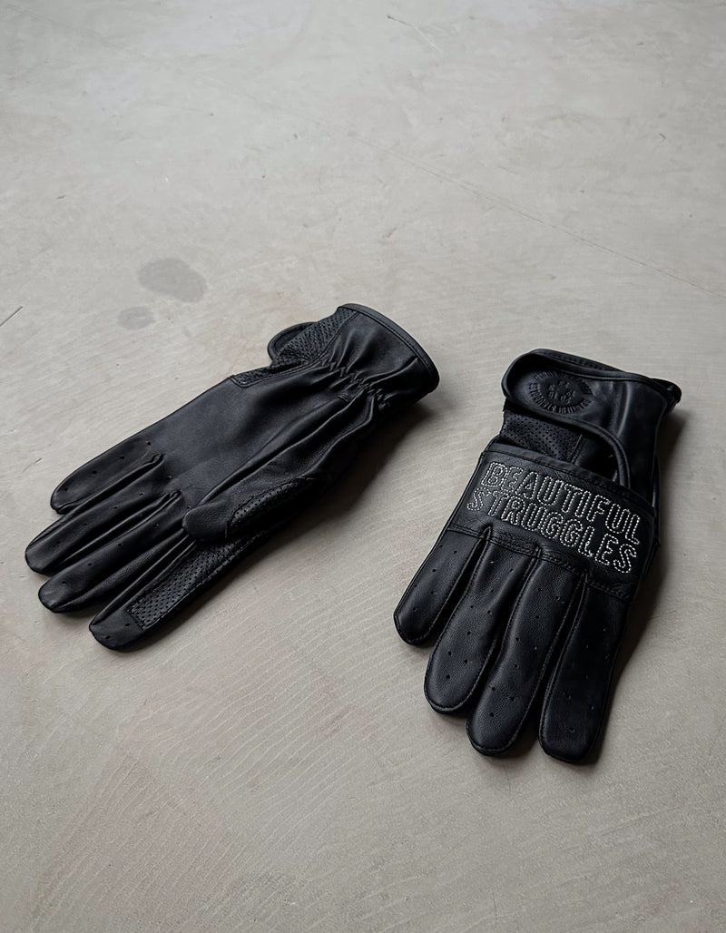 Leather gloves black