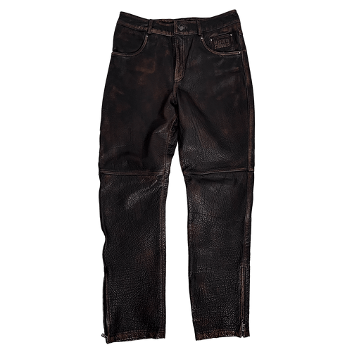 A Straight Leg Leather Pant