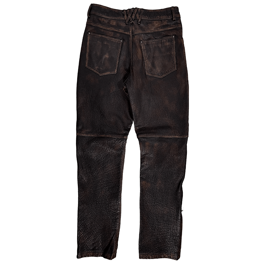 A Straight Leg Leather Pant