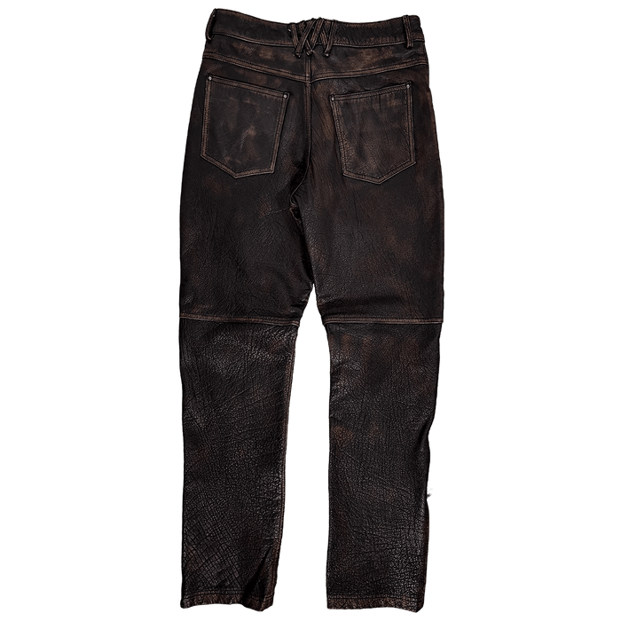 A Straight Leg Leather Pant