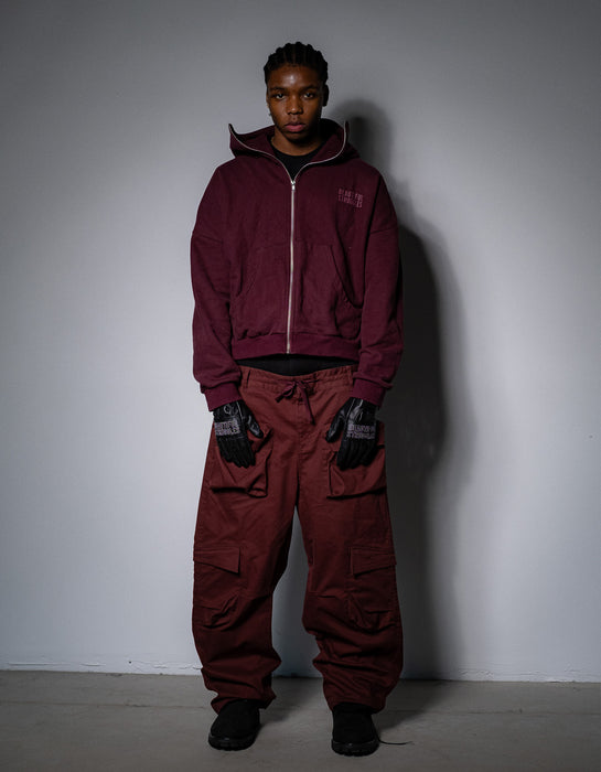 Nylon Cargo Pants Bordeaux