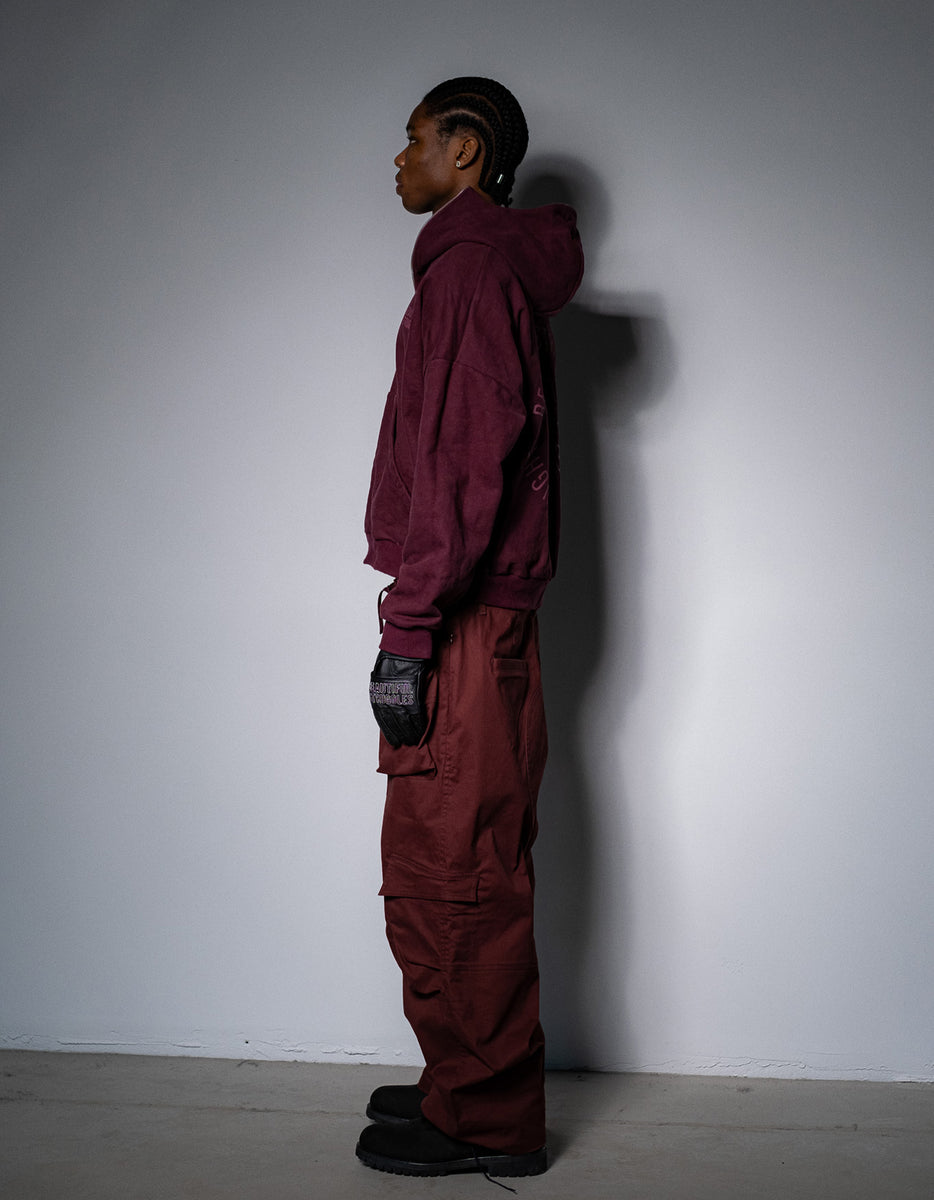 Nylon Cargo Pants Bordeaux