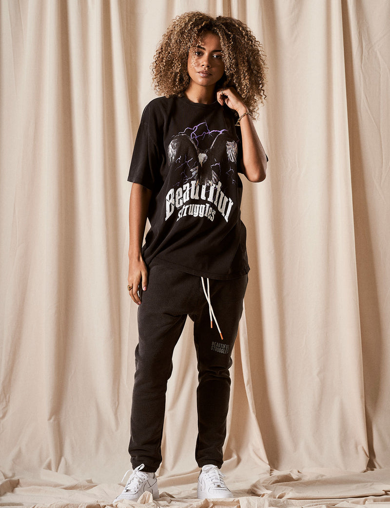 T-Shirt "Eagle Storm" Black Washed