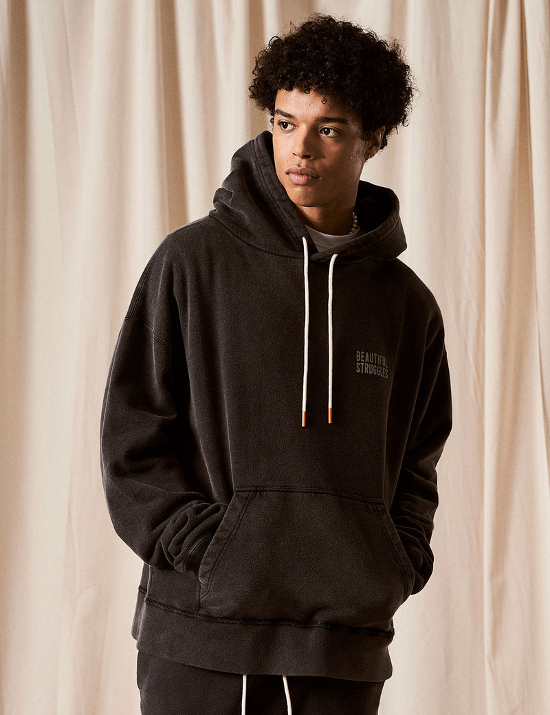 Hoodie "Logo" Black Washed