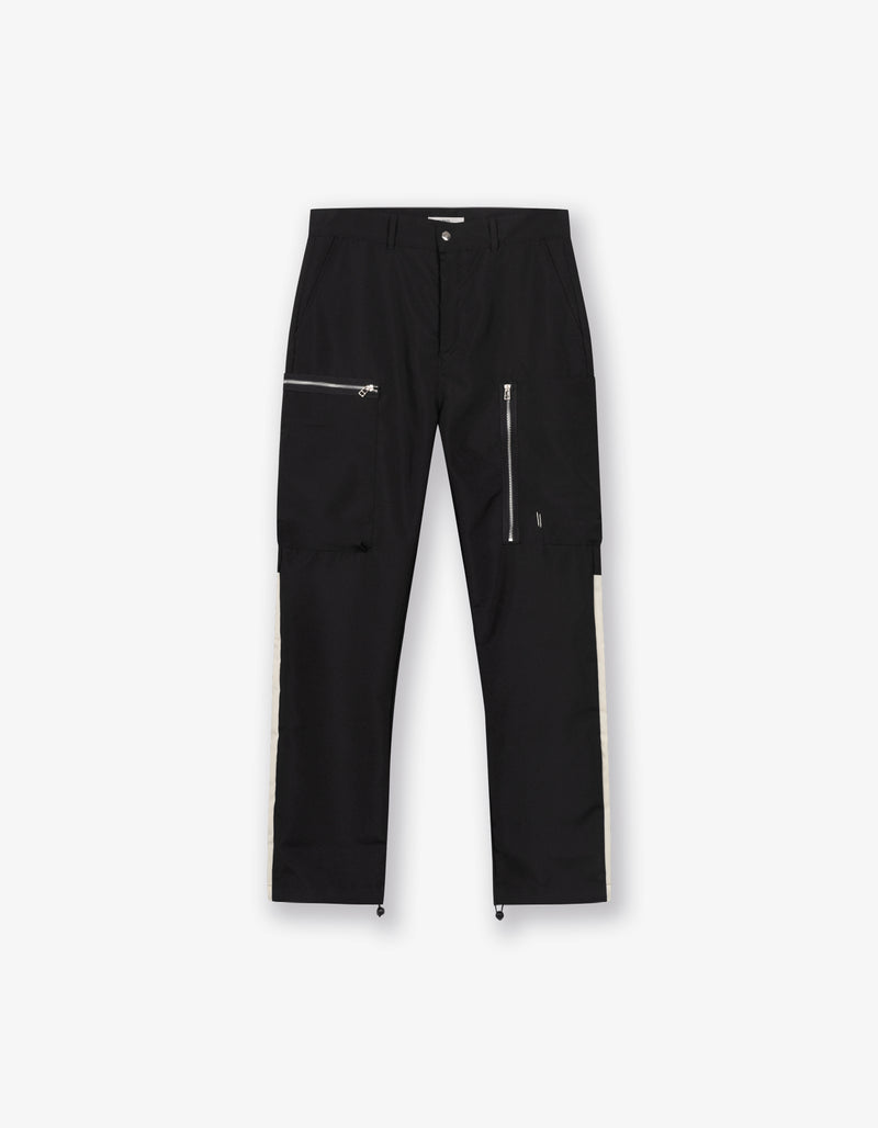 Contrast Cargo Pants Black