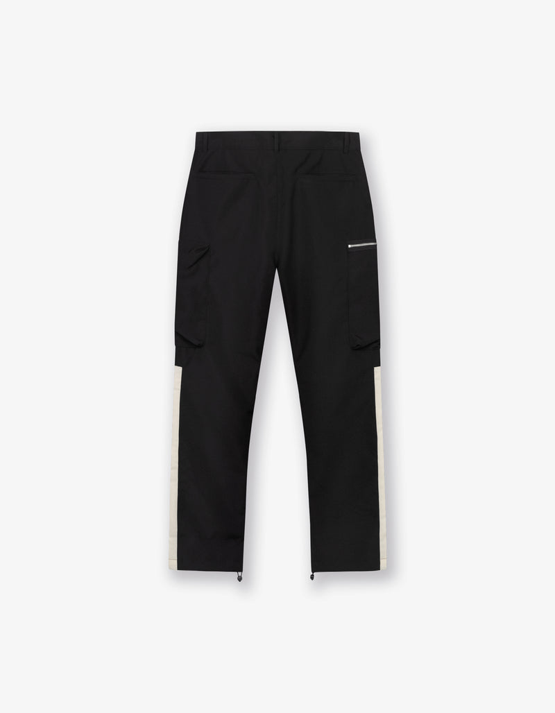 Contrast Cargo Pants Black