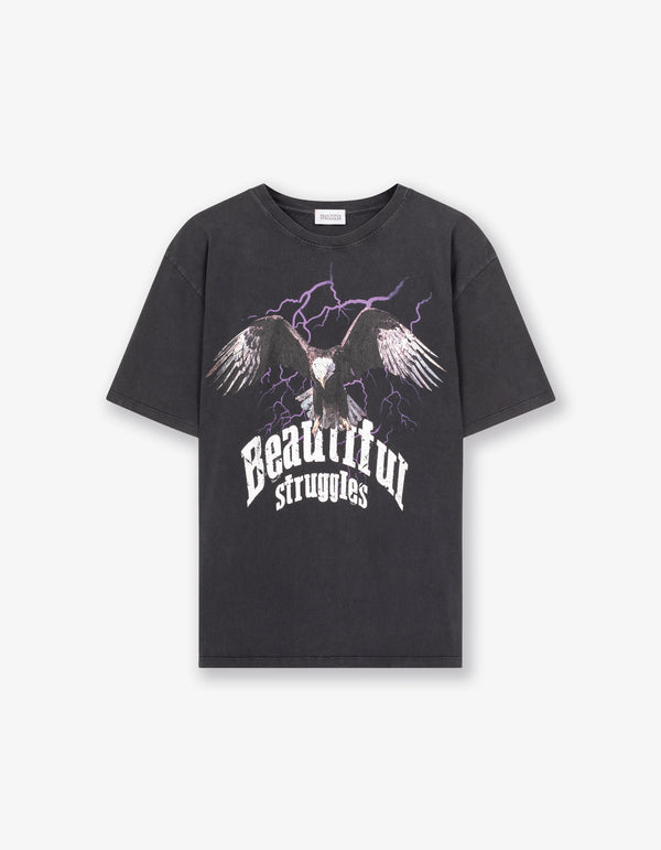 T-Shirt "Eagle Storm" Black Washed
