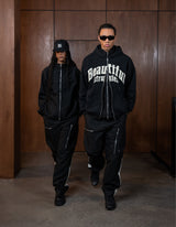 Contrast Cargo Pants Black