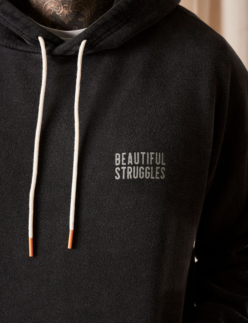 Hoodie "Logo" Black Washed
